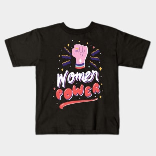 Girl Power Empowered Women Feminist Kids T-Shirt